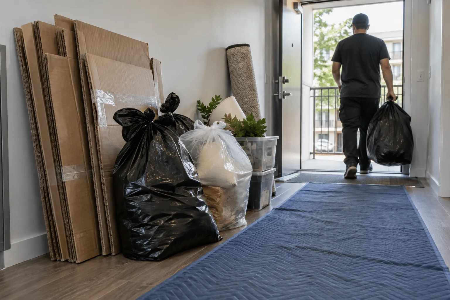 Planning detail for apartment debris removal