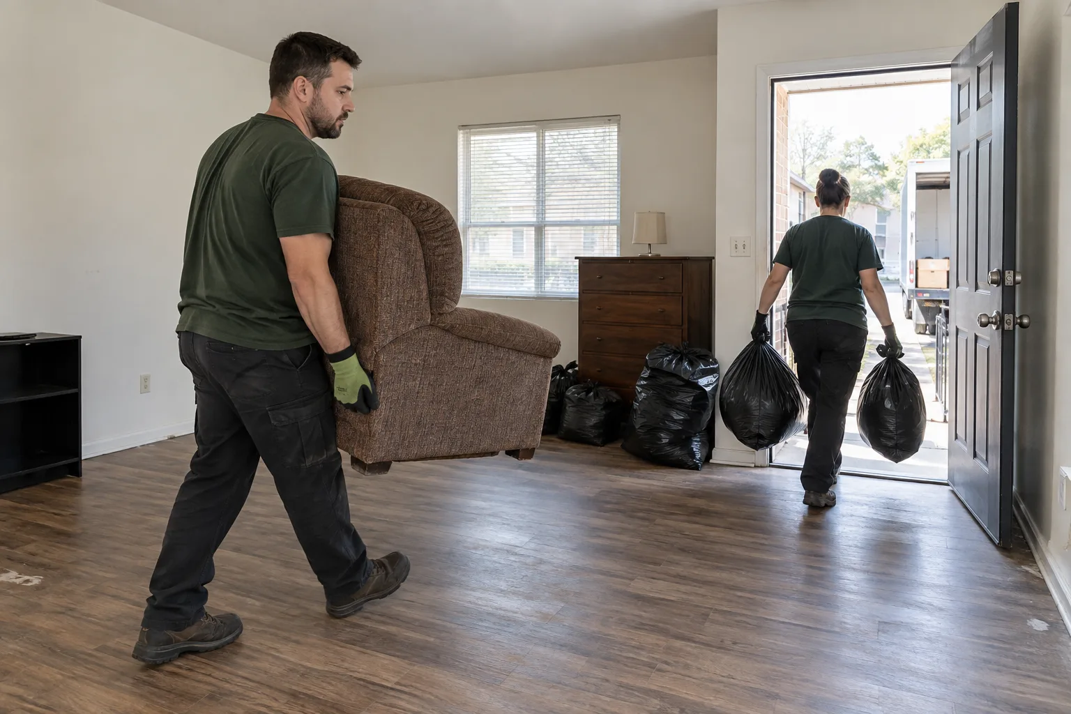 eviction cleanout work in an apartment