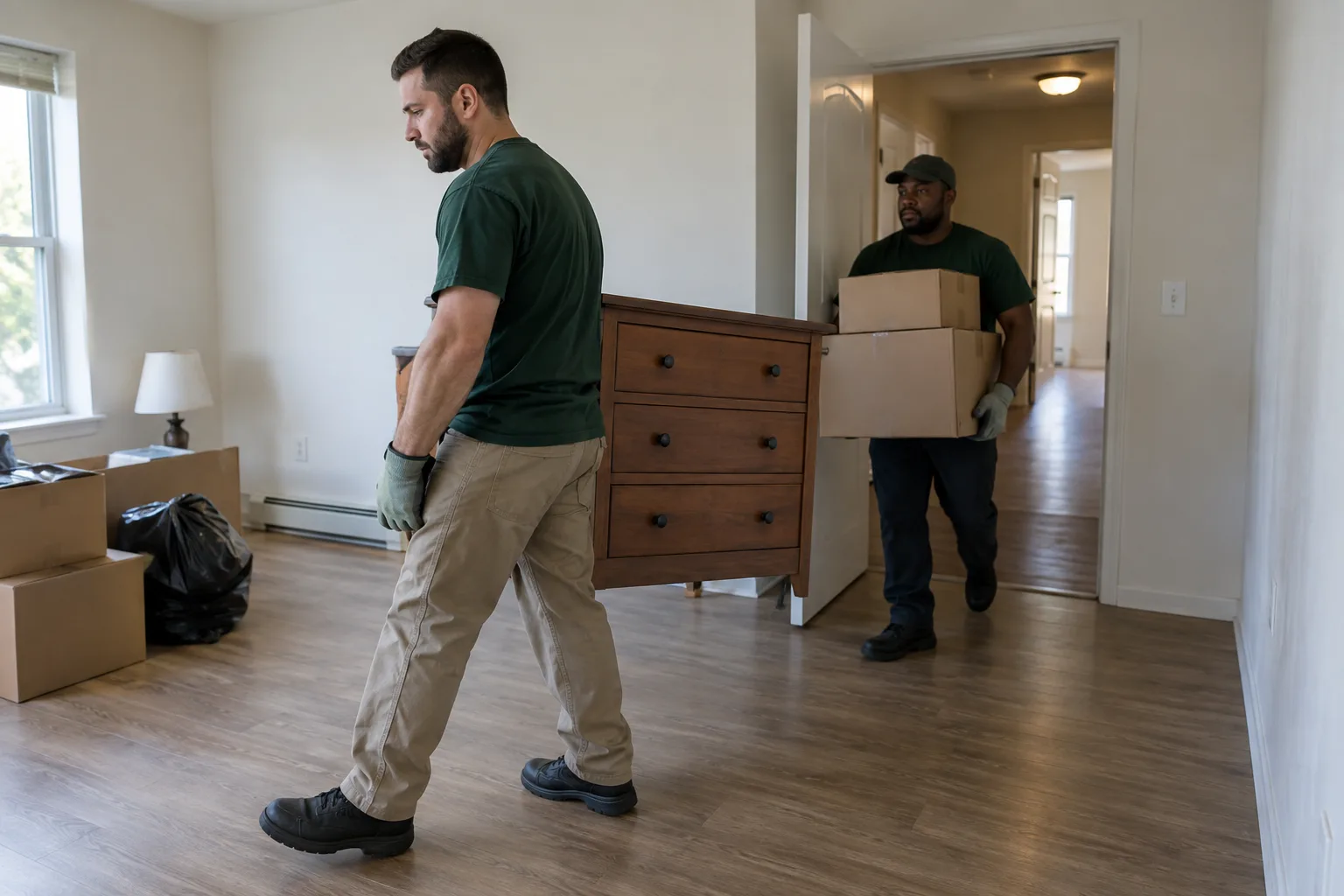 rental property cleanout work in an apartment